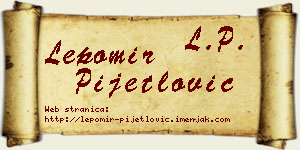 Lepomir Pijetlović vizit kartica